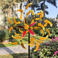 Wind Rotator Dynamic Rotation Rotating Flower Rotator Artistic Crafted Metalwork Yard Art for Outdoor