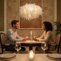 Feather Lampshade Plush Spherical Lampshade Diffused for Bedroom, Living Room