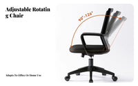 Mesh Back Swivel Chair Height Adjustable Office Furniture Effortless Rolling