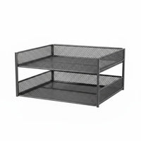 Multi-Tier File Rack, Space-Saving Desktop Paper Organizer Stackable Office Storage for Desk