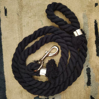 Braided Cotton Lead Rope Wear-Resistant Horse Lead with Brass Snap Sturdy Duty Equestrian Rope Comfortable Grip for Stable, Farm