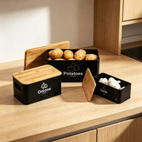 Modern Simple Style Metal Vegetable Storage Box Set for Kitchen, Breathable for Potatoes, Onions, Garlic
