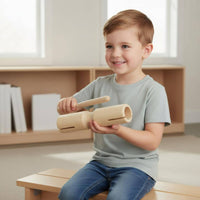 Bi-Tonal Wood Block Resonant Sound Contrasting Tones Tone Block Hardwood Wooden Musical Toy for Beginners, Kindergarten, Classroom, Music Class