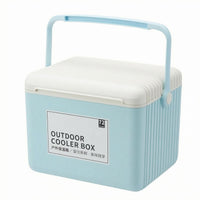 13L Cooler Box White Lid Outdoor Container Ribbed Sides