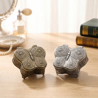 Metal Butterfly Jewelry Box Floral Jewelry Box with Hinged Lid Lined Elegant for Dresser