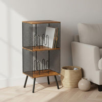 Three-Tier Vinyl Album Stand Easy Assemble 3 Shelf LP Organizer Exposed Mesh