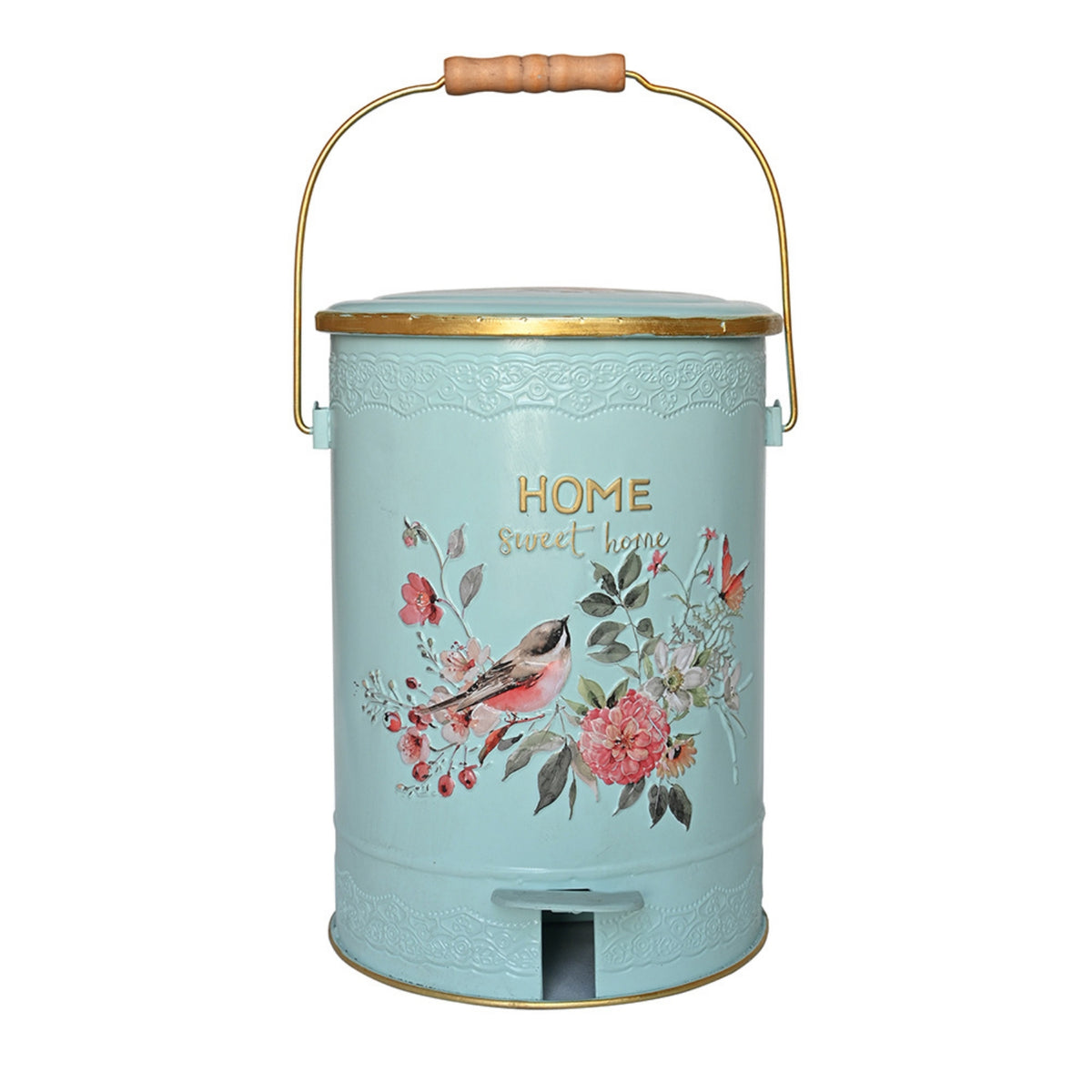 Trash Can with Pedal Decorative Pedal Bin Rustic Design Wastebasket for Kitchen