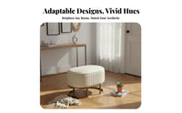 Soft Padded Seat Round Vanity Pouf space-saving Size Footrest Multi-Functional Upholstered Stool Multifunctional for Shop Owners, Interior Decorators, Entryway, Clothing Boutique, vanity area, Bedroom