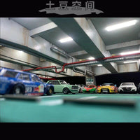 土豆模型1/64比例停车场灯光带通道管场景模型
