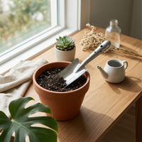 Stainless Metal Tool Trowel Rust-Resistant Planting Single-Piece Design Compact Trowel for Potted Plants, Vegetable Plot