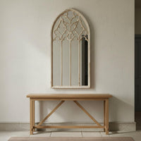 Vintage Arch Mirror Decorative Frame Wooden Full Length Mirror Easy to Install Home Decor for Fashion Boutiques, Entryway, Dressing Room