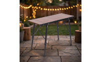 Adjustable Height Table Compact Table with Slatted Tabletop Easy to Set up for Campers, Patio