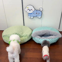 贝壳猫窝狗窝冬天季保暖封闭式安全感中小型犬猫咪睡袋垫子宠物窝