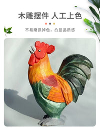手工木雕小鸡可爱桌面书房办公摆件饰品礼物电视柜饰品礼物装饰品