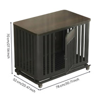 Dog Crate with Wheels Multipurpose Dog Crate with Pull-out Tray Decorative Wooden Kennel for Small Dogs