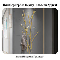 foliageShaped Hook Rack No-Drill Installation Wall Hanger Nordic design for Renters