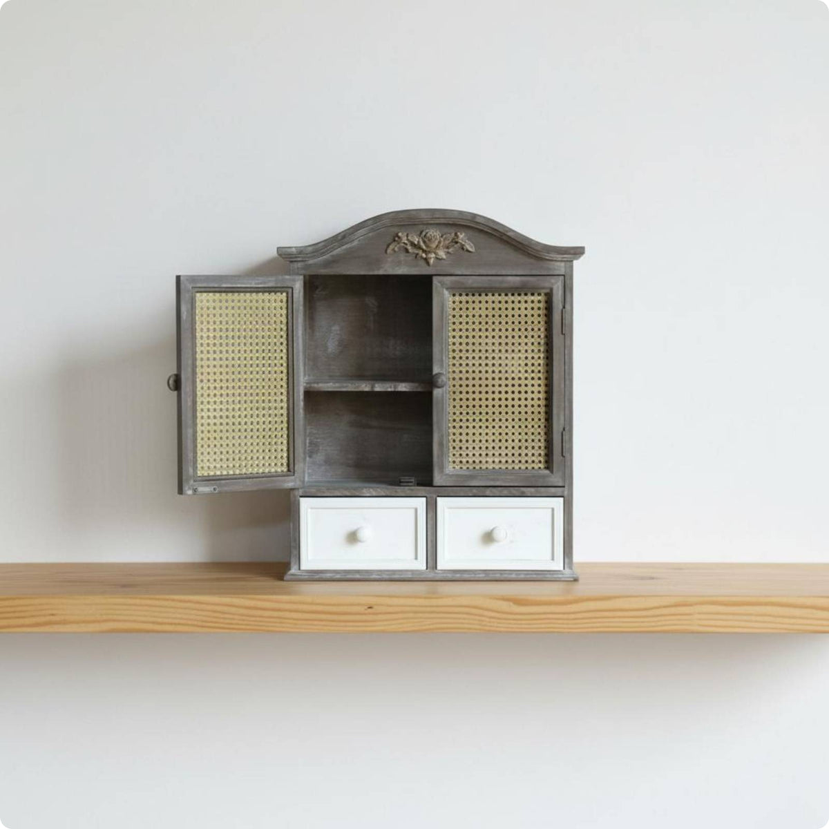 Rustic Display Cabinet Decorative Design Vintage Storage Cabinet Mid-Period Look Home Furniture for Entryway