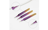 3 Pieces Stainless Steel Precision Tweezers Slim Model Tweezers Professional Grade Tool Premium for Crafters