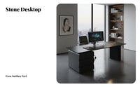 Black Minimalist Desk Sintered Stone Top premium Workstation Italian aesthetic Office Furniture for Remote Workers, Small Apartment, Study Room, Bedroom