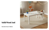 Children's Wooden Study Desk Early Education Solid Wood Kids Table Versatile Kids Learning Desk for Kindergarten