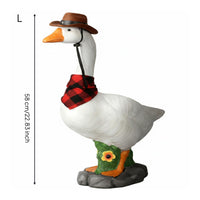 Cowboy Goose Figurine Painted Creature Decor Lightweight for Display