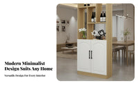 Multi-Functional Entryway Partition Cabinet Space-Saving Double-Sided Storage Cabinet Sturdy Construction Living Room Divider Shelf Strong Load-Bearing for Apartment Dwellers, Homeowners, Families, Hallway, Bedroom, Home