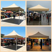 Easy Setup Canopy Tent Waterproof Quick-Setup Canopy Heavy Duty Outdoor Tent with Metal Frame Wind Resistant for Vendors, Backyard, Street Vending