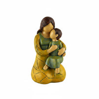 Parent and Child Statue Abstract Design Mother and Child Statue Hand-Painted Look Table Ornament