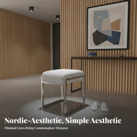 Upholstered Vanity Seat Nordic Aesthetic Stool Versatile Use for Bedroom