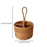 Multiuse Handwoven Storage Basket with Handles Rattan Storage Basket