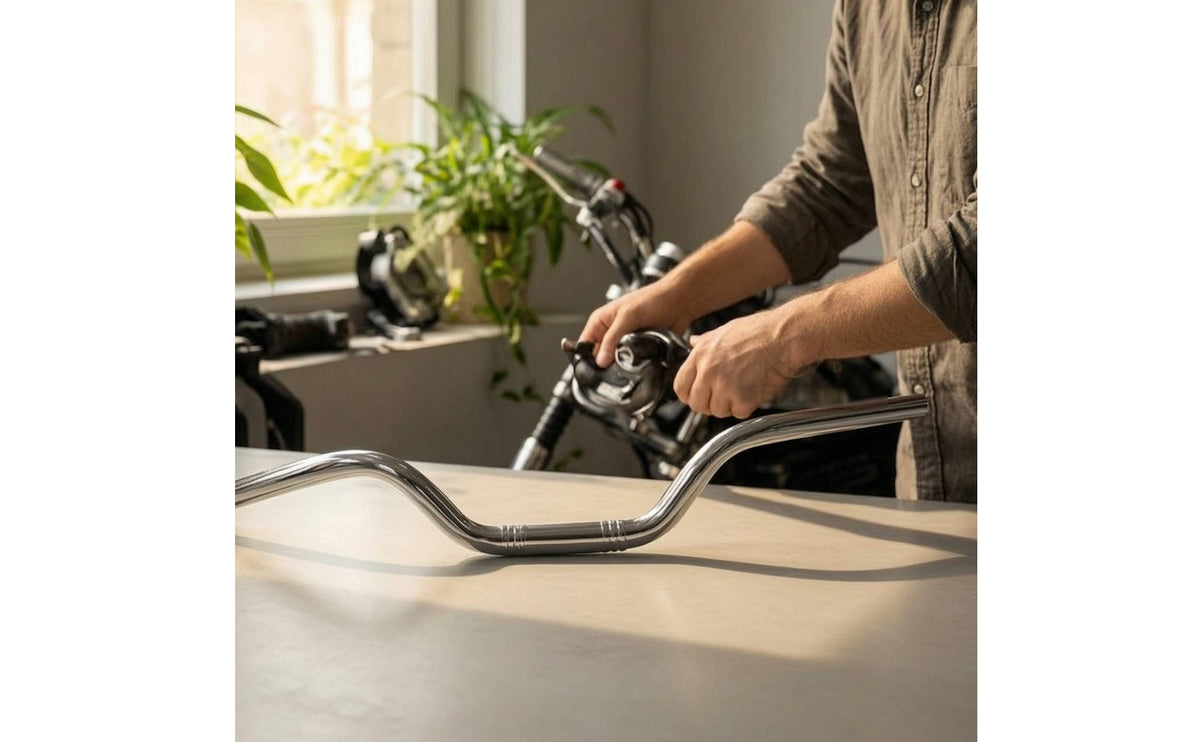 Retro Steel Motorcycle Handlebar Long-Lasting Motorcycle Bar with 22mm Mount Standard Universal for Riders