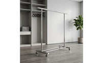 Floor-Standing Drying Rack with Shelf Heavy-Duty Rolling Clothes Rack Adjustable Furniture Portable for Laundry Room, Indoor