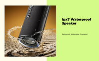 BT speaker with IPX7 waterproofing.