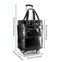 Rolling Tote Bag Telescopic Expandable Wheeled Bag Stable Rolling Tote for Air Travel