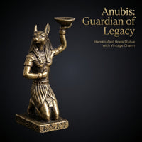 Anubis Brass Statue, Vintage Distressed