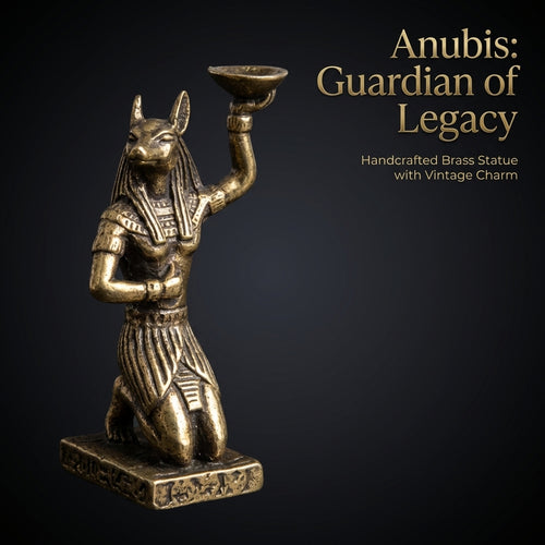 Anubis Brass Statue, Vintage Distressed