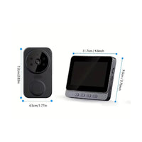 Two-Way Audio Wireless Visual Entry Chime System No App Setup Outdoor Entry Chime Camera 4.3-Inch Screen Entry Security Battery Powered