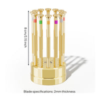 12 Pieces Precision Screwdriver Set Color-Coded Screwdriver Set with Base Textured Tool for Jewelers