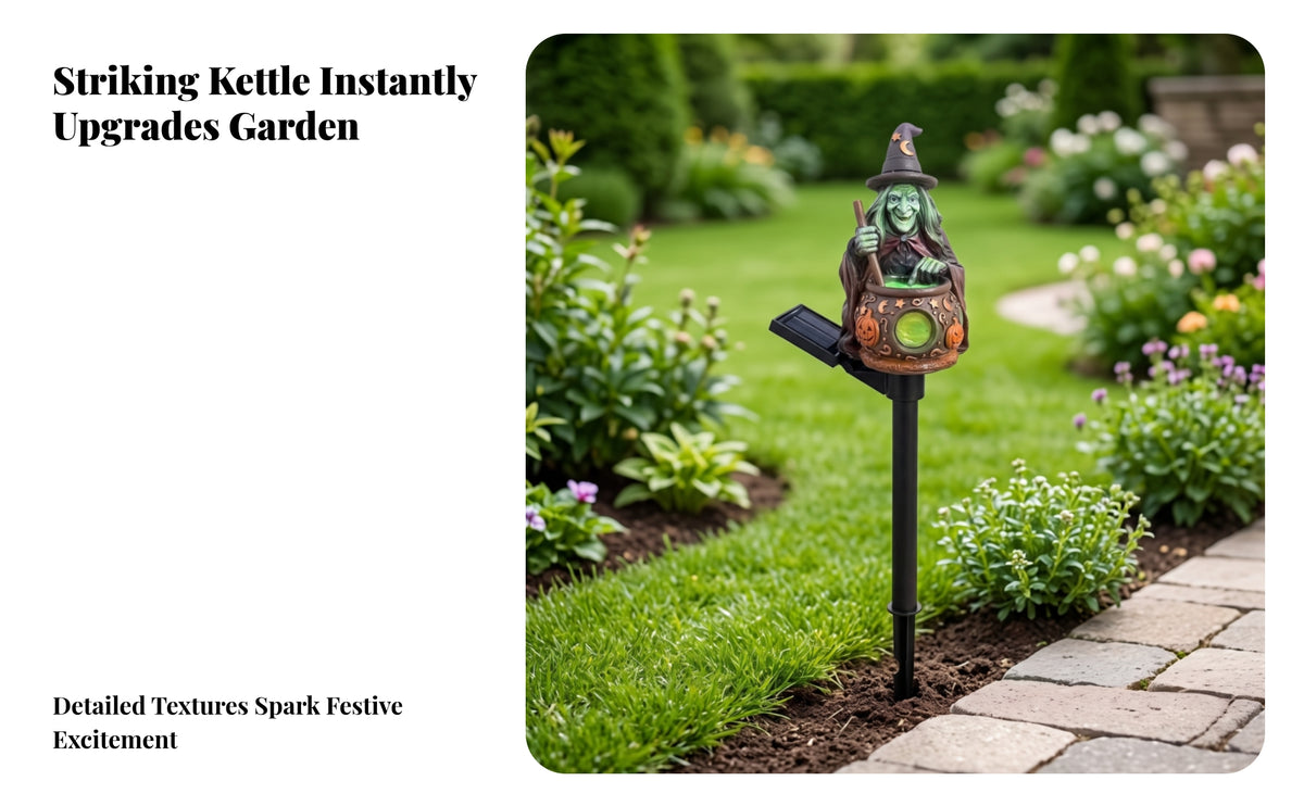Outdoor Witch Kettle Yard Light