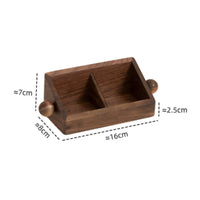 Wooden Tea Bag Box Slanted Top Coffee Packet Holder Divided for Break Room, Cafe