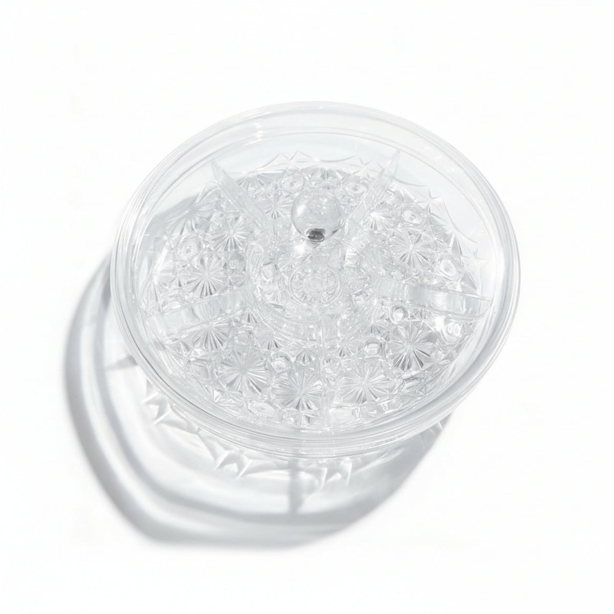 Acrylic Snack Tray Faceted Food Storage Clear