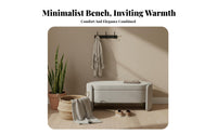 Oval Entryway Stool Creamy Aesthetic Indoor Furniture Minimalist Design Thick Padding for Homeowners, Adults, Living Room