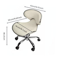 Padded Technician Chair with Wheels Low Back Support Rolling Salon Chair Silver Metal Base Commercial Furniture for Nail Technicians, Hairstylists