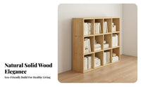 Sturdy Construction Solid Wood Bookcase Long-Lasting Joinery without Standing Grid Shelf High Load Capacity Cube Storage Organizer Stable Base for Families, Students, Homeowners, Kindergarten, Kids Room, Playroom, Bedroom
