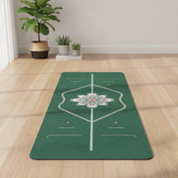 Grippy Coconut Fiber Exercise Mat Printed Exercise Mat with Alignment Lines Long-Lasting Wide for Yogis, Home Gym