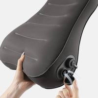 Contoured Pillow with Strap Ergonomic Self-Inflating Pillow Lightweight Back Support Cushion Adjustable for Office Workers, Airplane Seats
