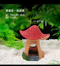 Cartoon Resin Mushroom House Aquarium Decoration