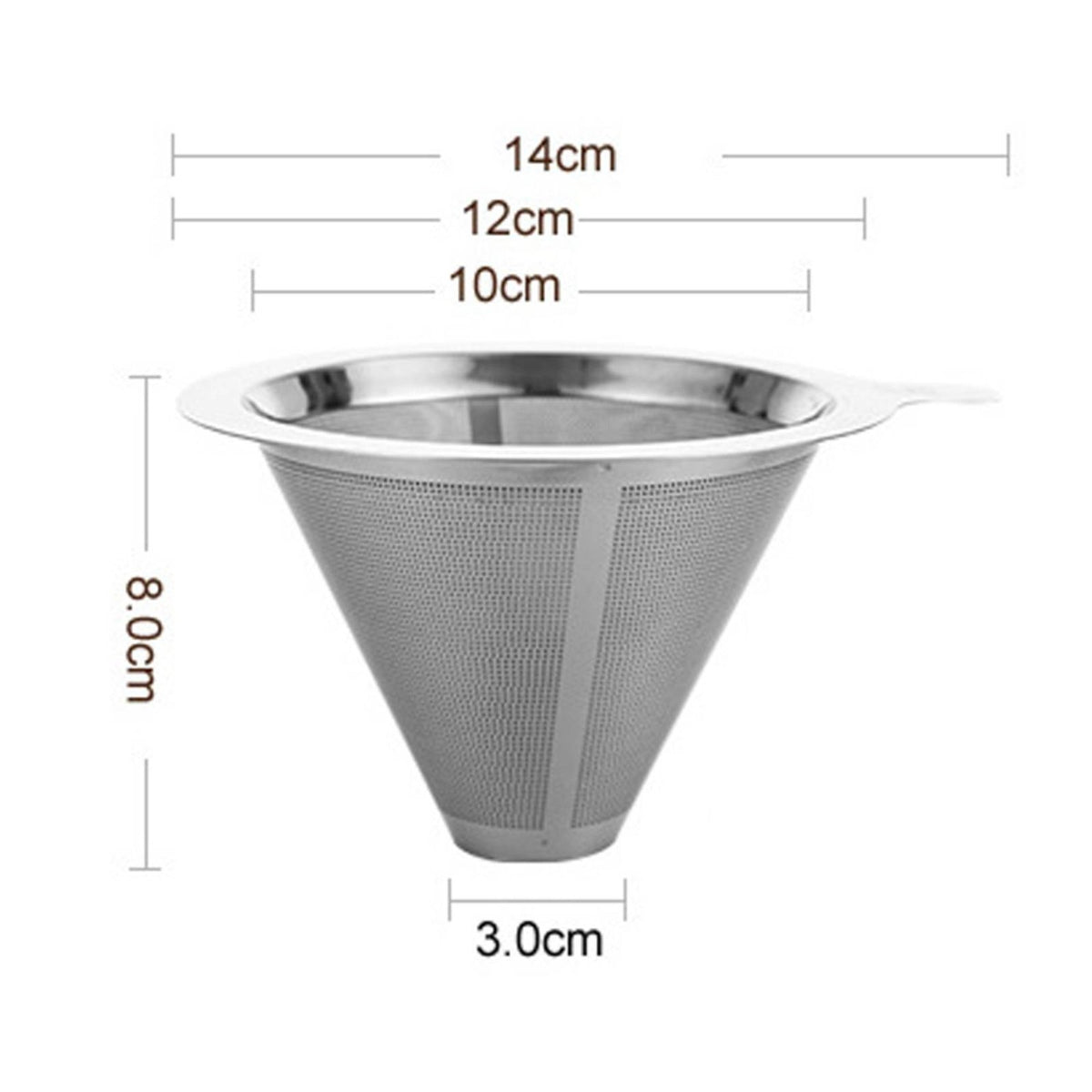 Stainless Steel Coffee Filter Full-Bodied Flavor Reusable Pour-over Coffee Cone