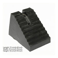 Ribbed Top Rubber Wheel Chock Single-Piece Molded Tire Block Black Inclined Wheel Stop Compact