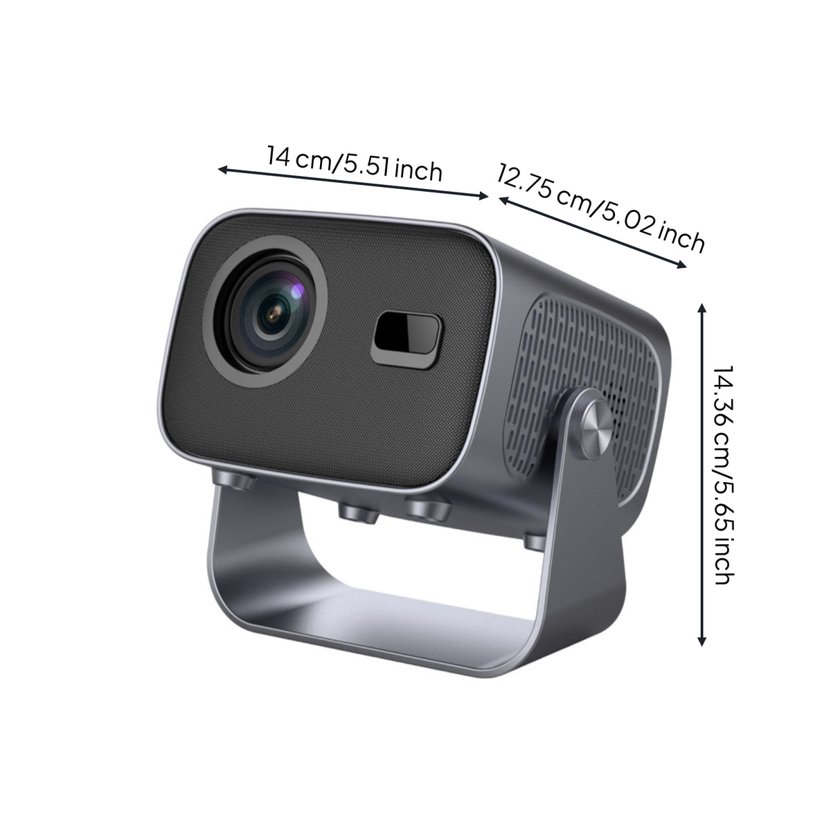 4K Supported Mini Projection Device with Stand Motorized Focus Mini Projection Device Auto Image Alignment Portable for Movie Lovers, Home Theater